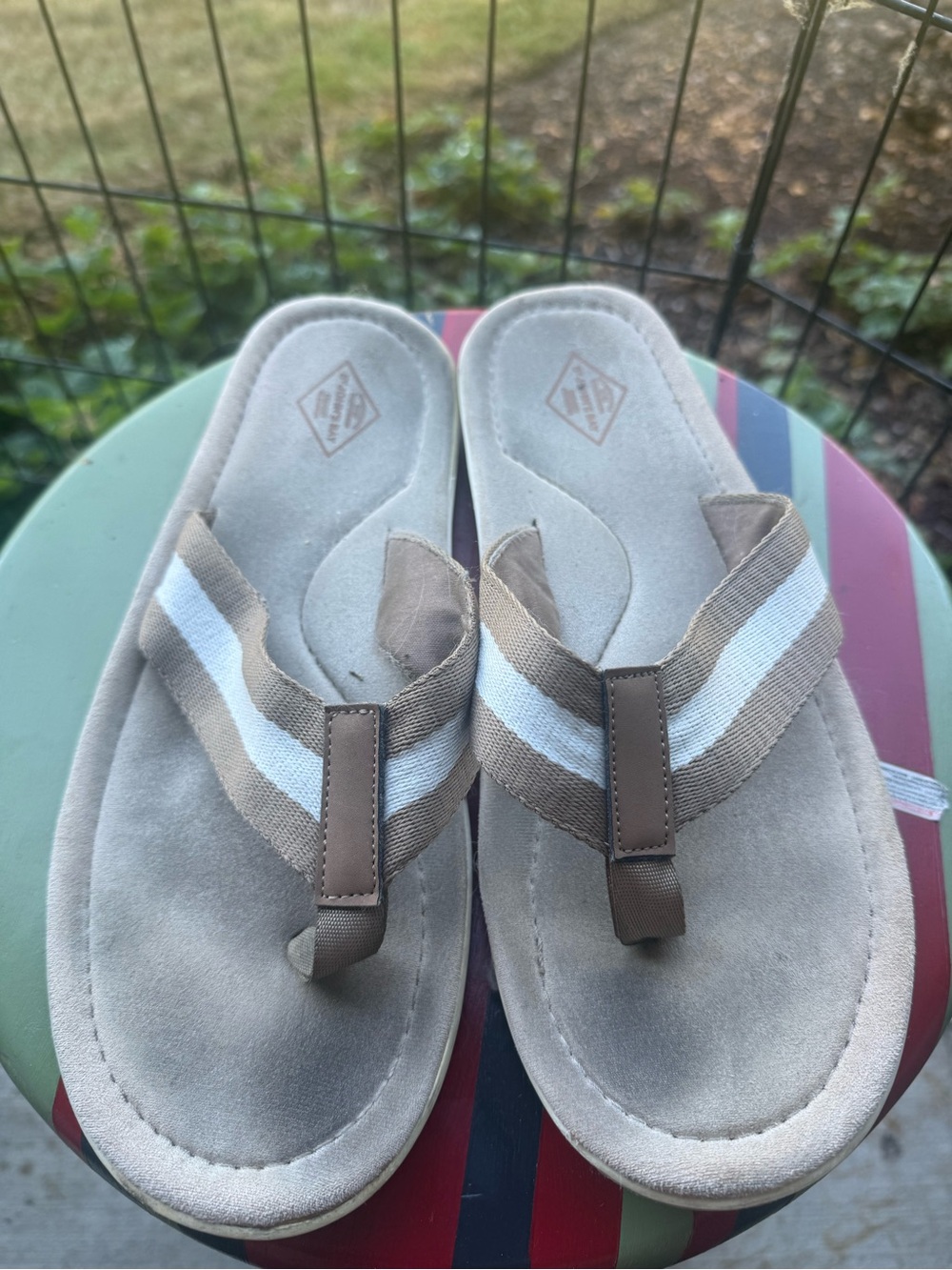 St. John's Bay Brown & White Kids Flip Flops